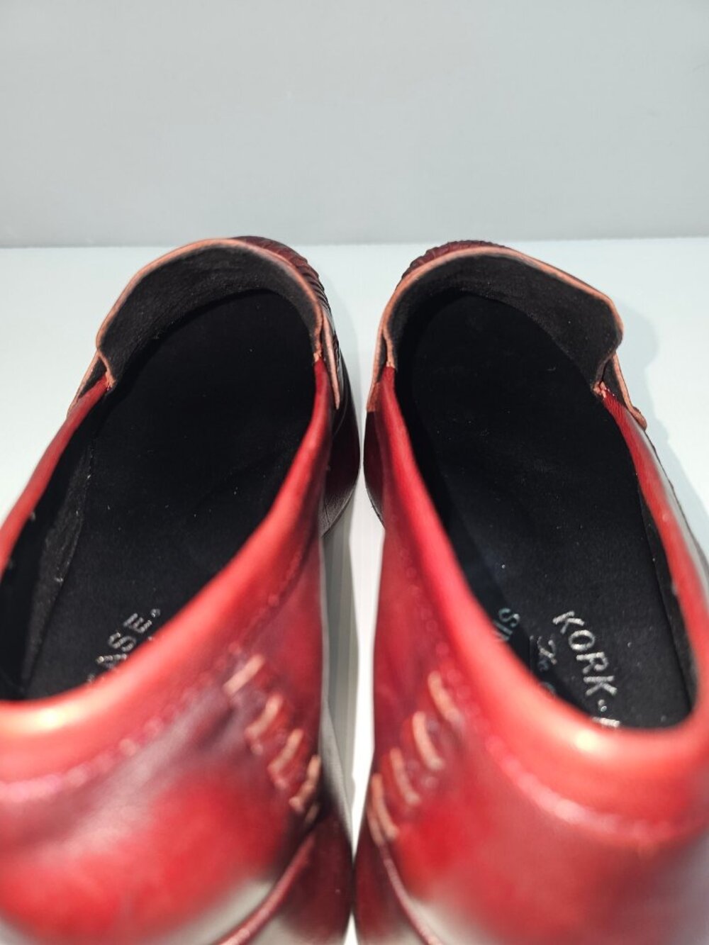 Kork Ease Pixie Platform Penny Loafer Womens 9 Dark Brick Red Leather Wedge NEW - Picture 10 of 14